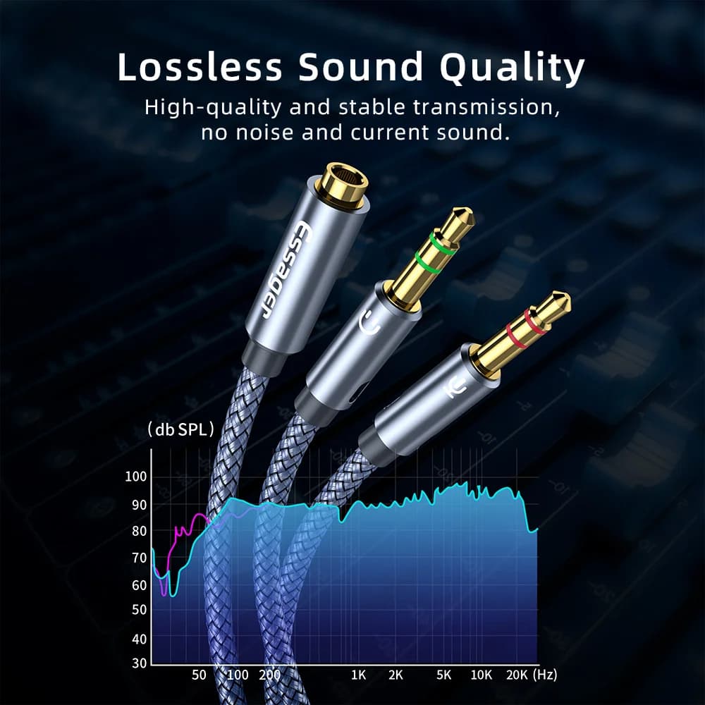 Rozdělovač zvuku 3,5mm Y-adapter kabel
