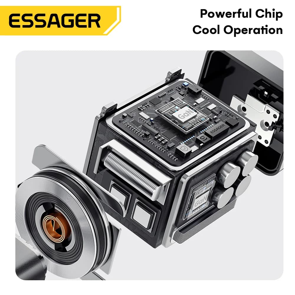 GaN nabíječka 65 W s vysouvacím kabelem