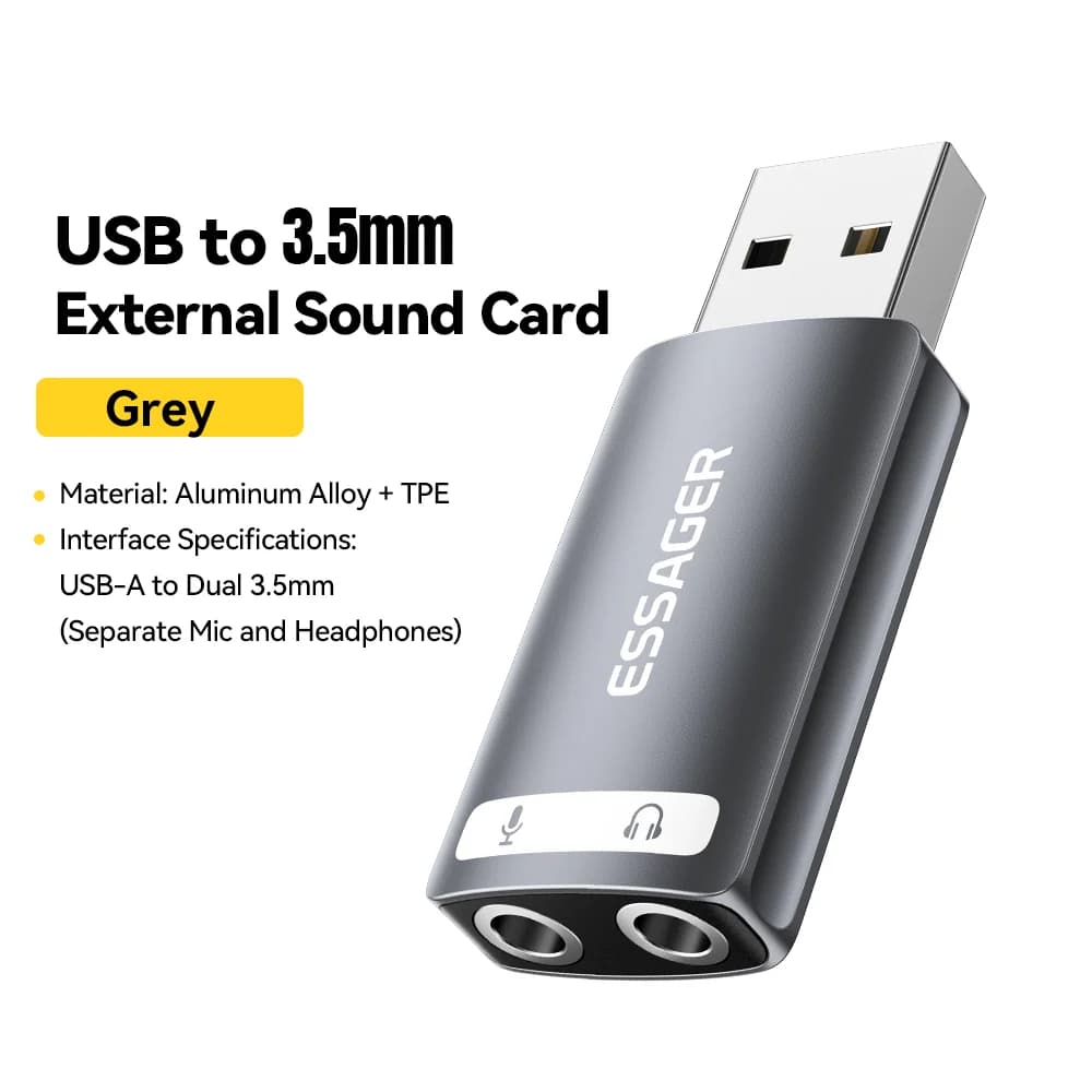 Externí zvuková karta USB s adaptérem 3,5mm audio