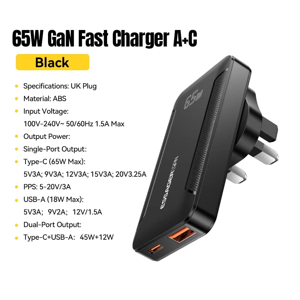 Ultra tenký cestovní nabíječka 65W GaN s PD 3.0