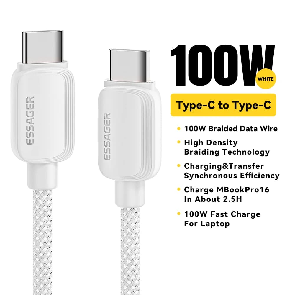 100W USB-C na USB-C kabel, 5A PD rychlé nabíjení