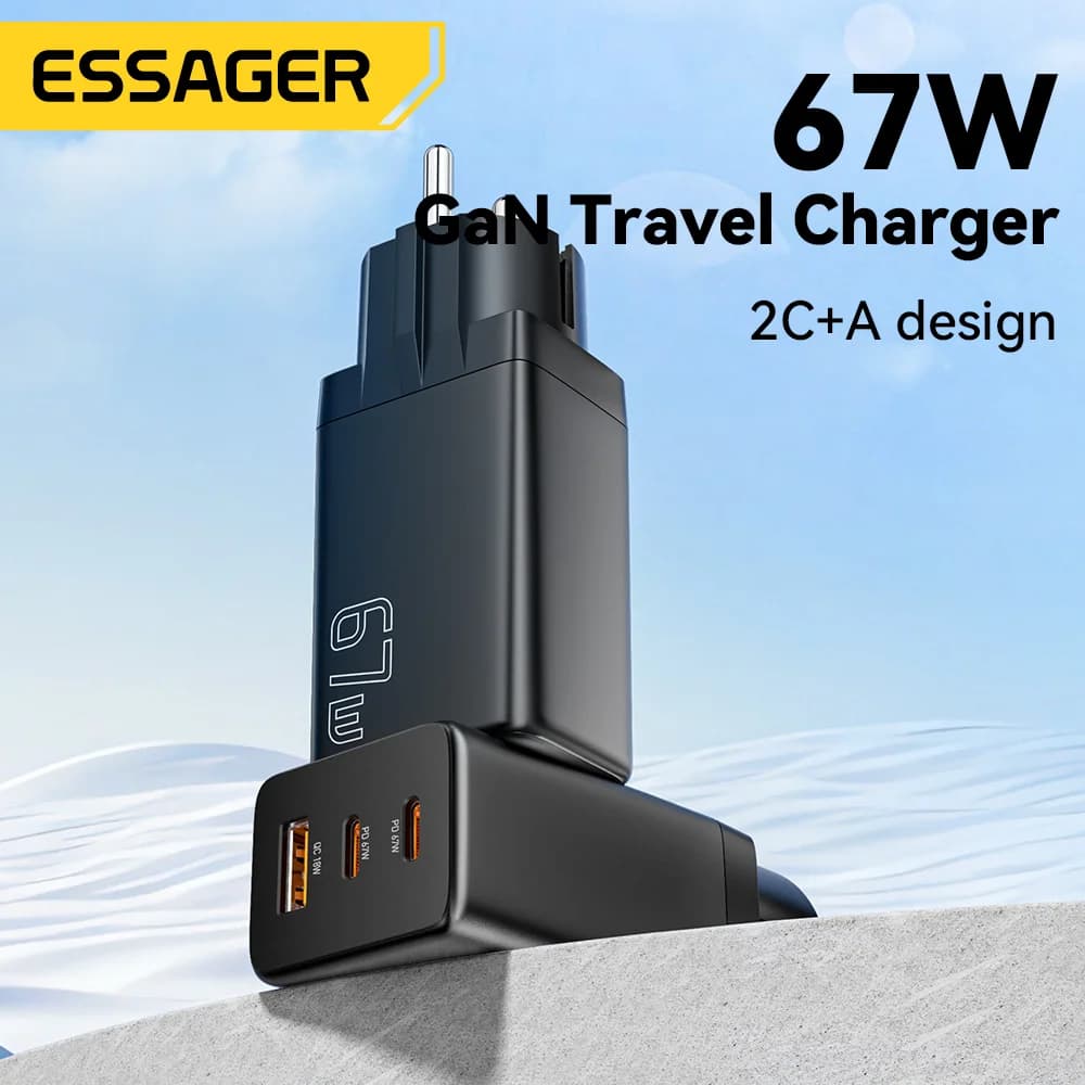 GaN nabíječka USB Type-C s volbou zástrčky EU/KR