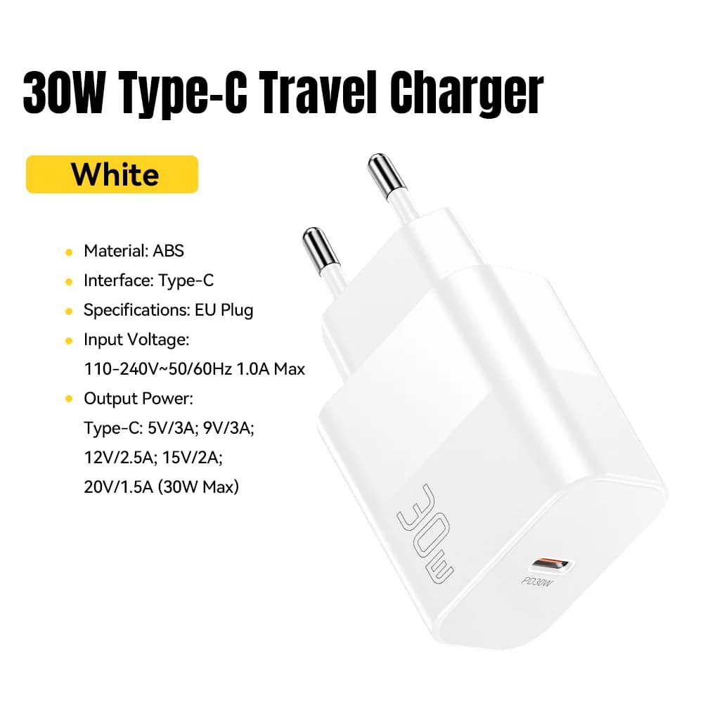 Cestovní nabíječka USB-C PD 30W