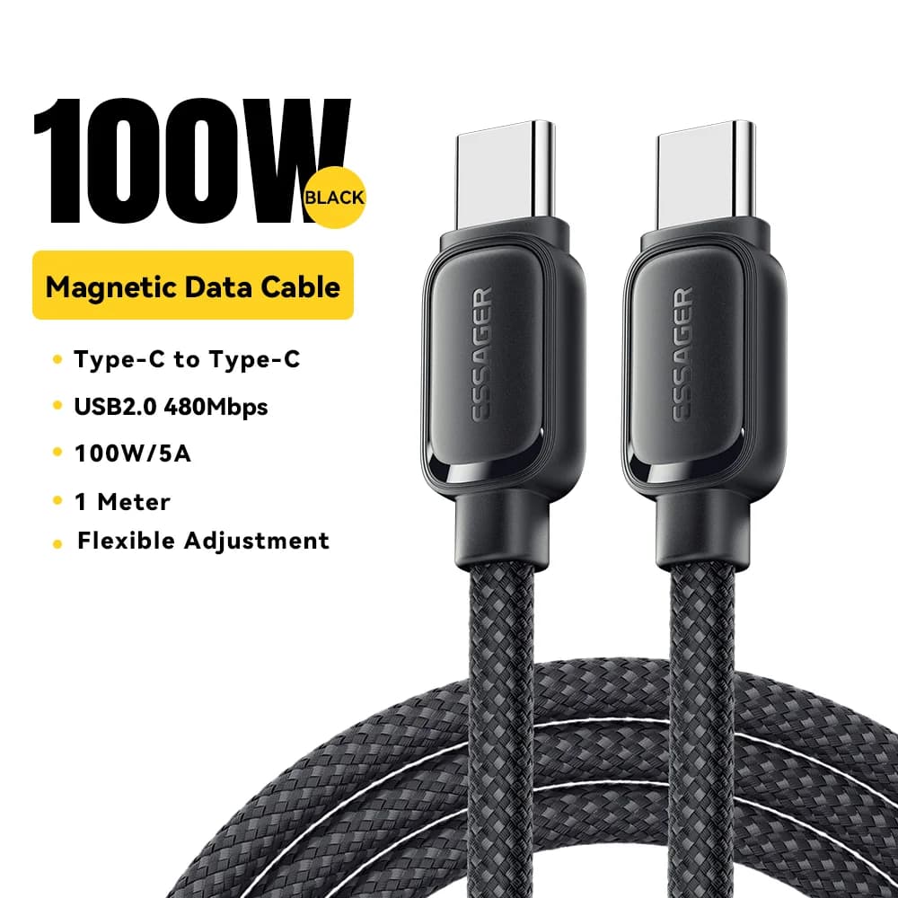 100W magnetický vysouvací kabel USB-C na USB-C