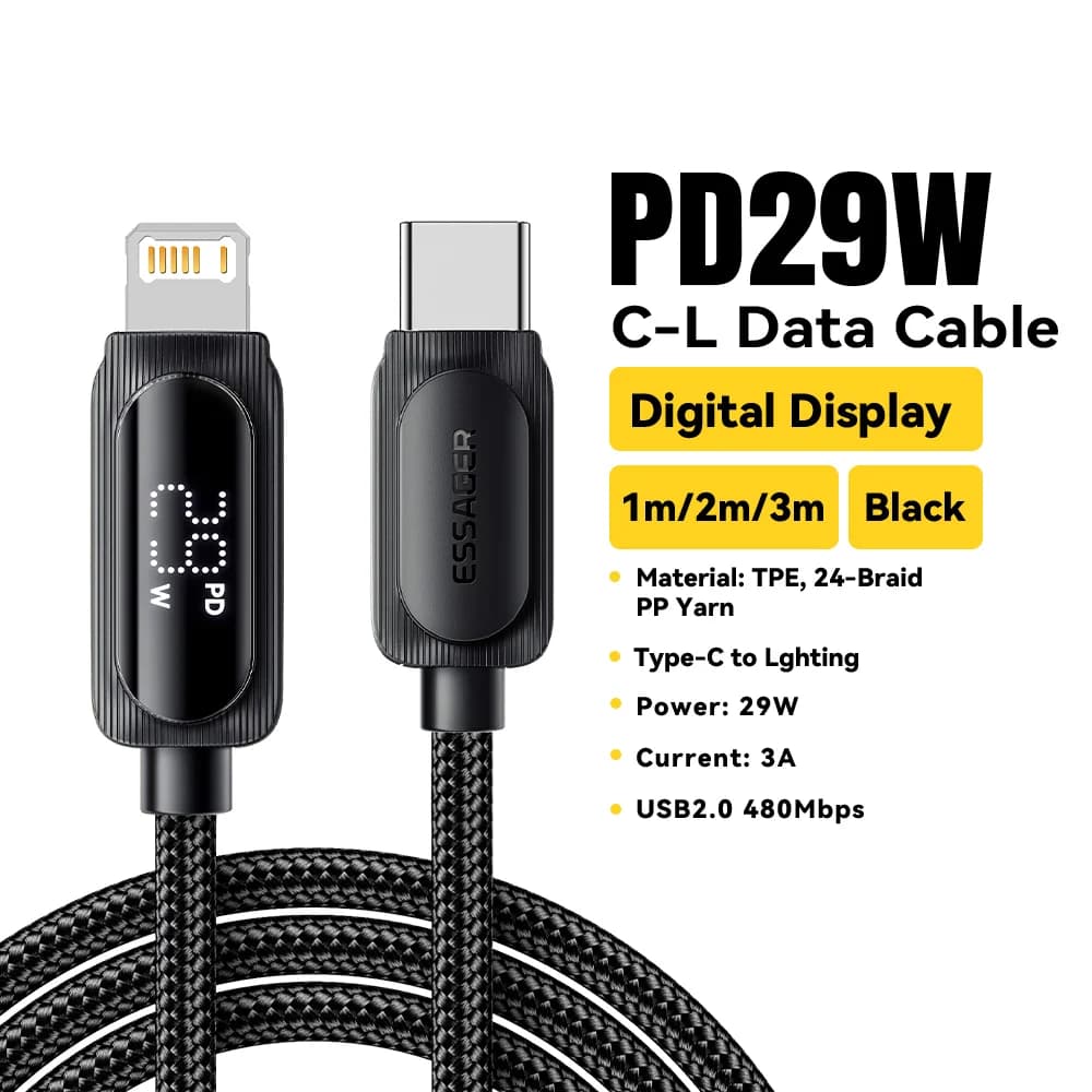 29W USB-C na Lightning kabel s digitálním displejem