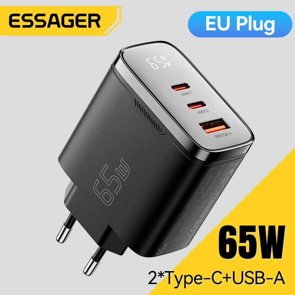 65W GaN USB-C nabíječka s digitálním displejem