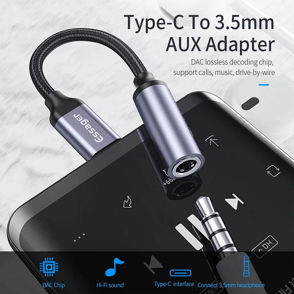 USB-C adaptér na sluchátkový konektor 3,5 mm