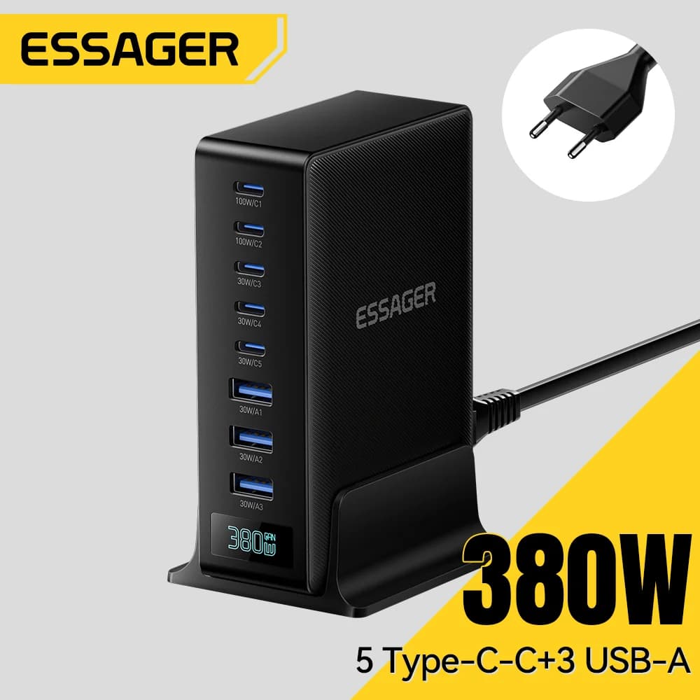 380W 8v1 GaN nabíjecí stojan na stůl