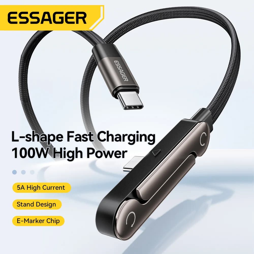 100W skládací kabel USB Type-C s držákem na telefon