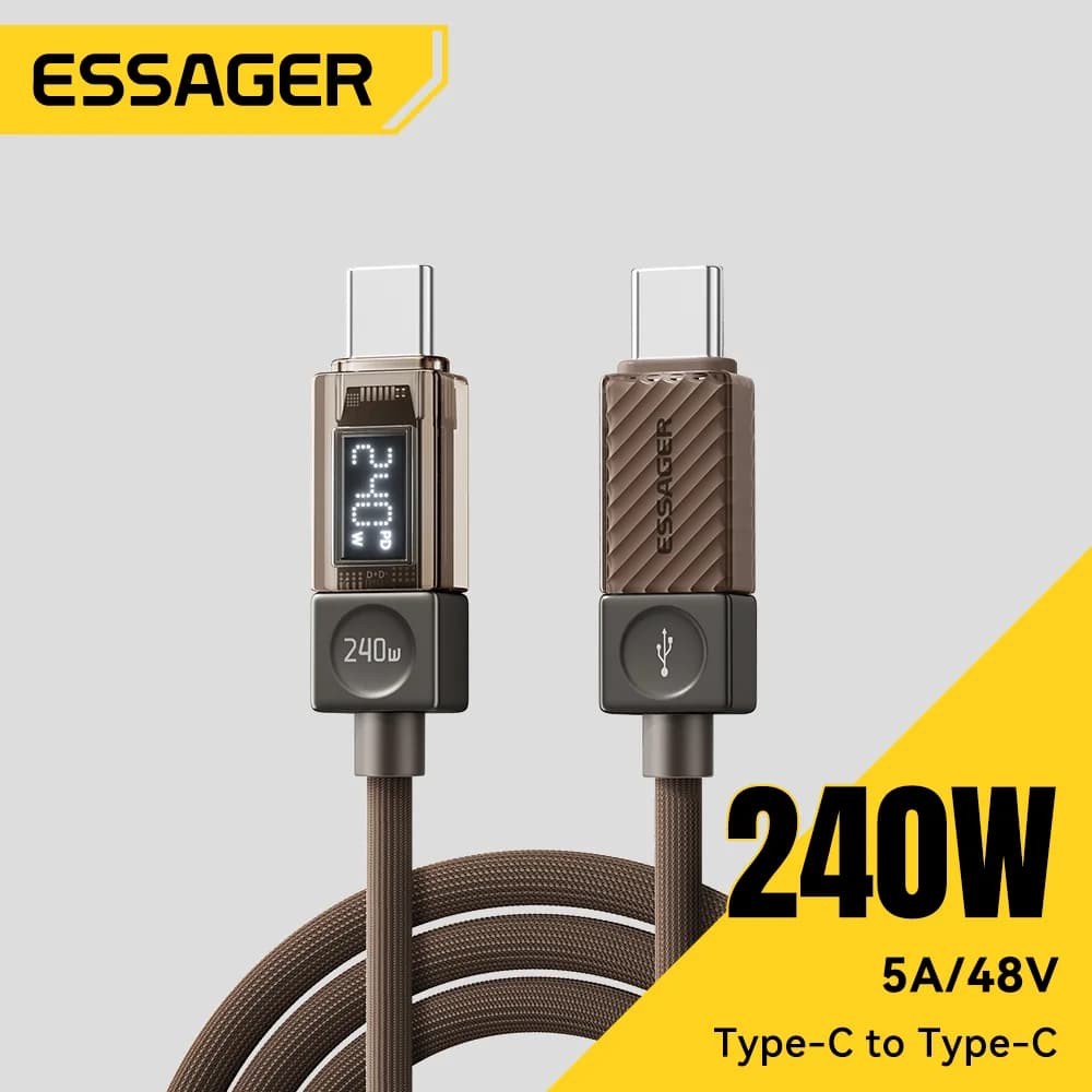 Kabel USB-C s LED displejem, 240W, podpora PD 3.1 (100W)