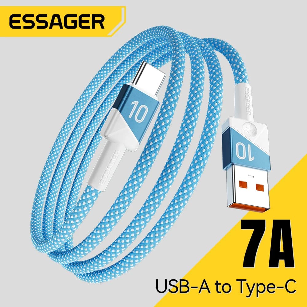 100W 7A USB-C Super Rychlý Nabíjecí Kabel Týmové Barvy