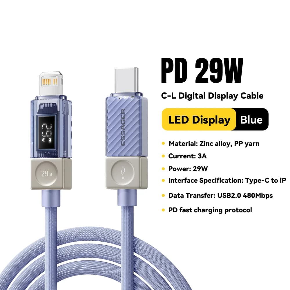 Kabel USB-C na Lightning s digitálním displejem