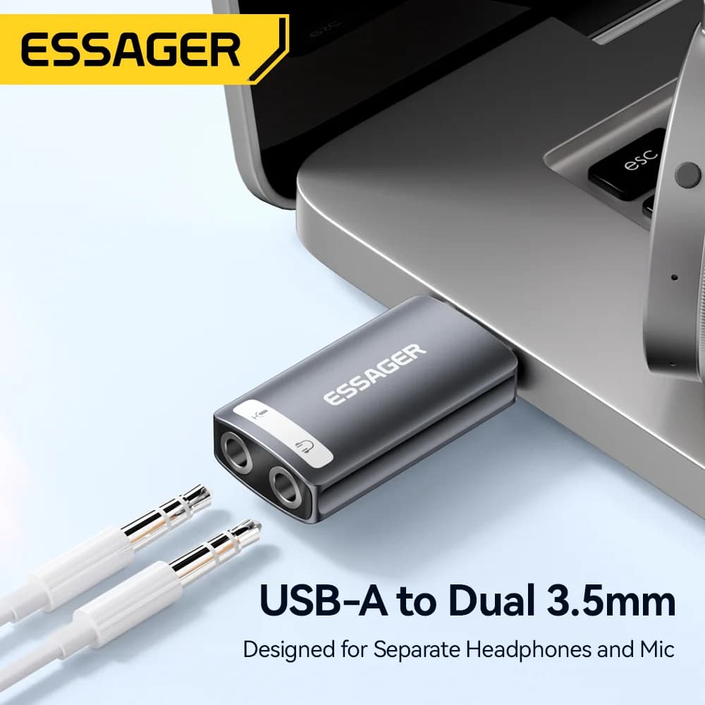 Externí zvuková karta USB s adaptérem 3,5mm audio