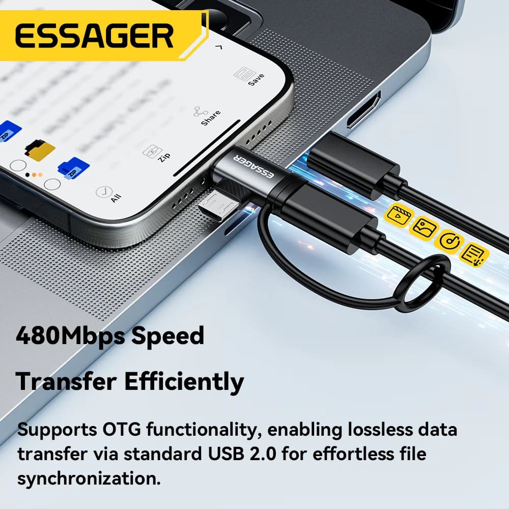2v1 adaptér Lightning a Micro USB