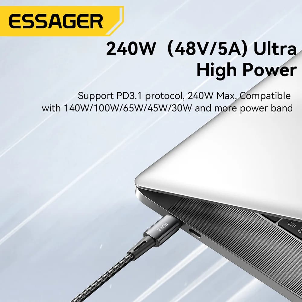 Datový kabel USB-C 6A s ultra rychlým nabíjením 240W