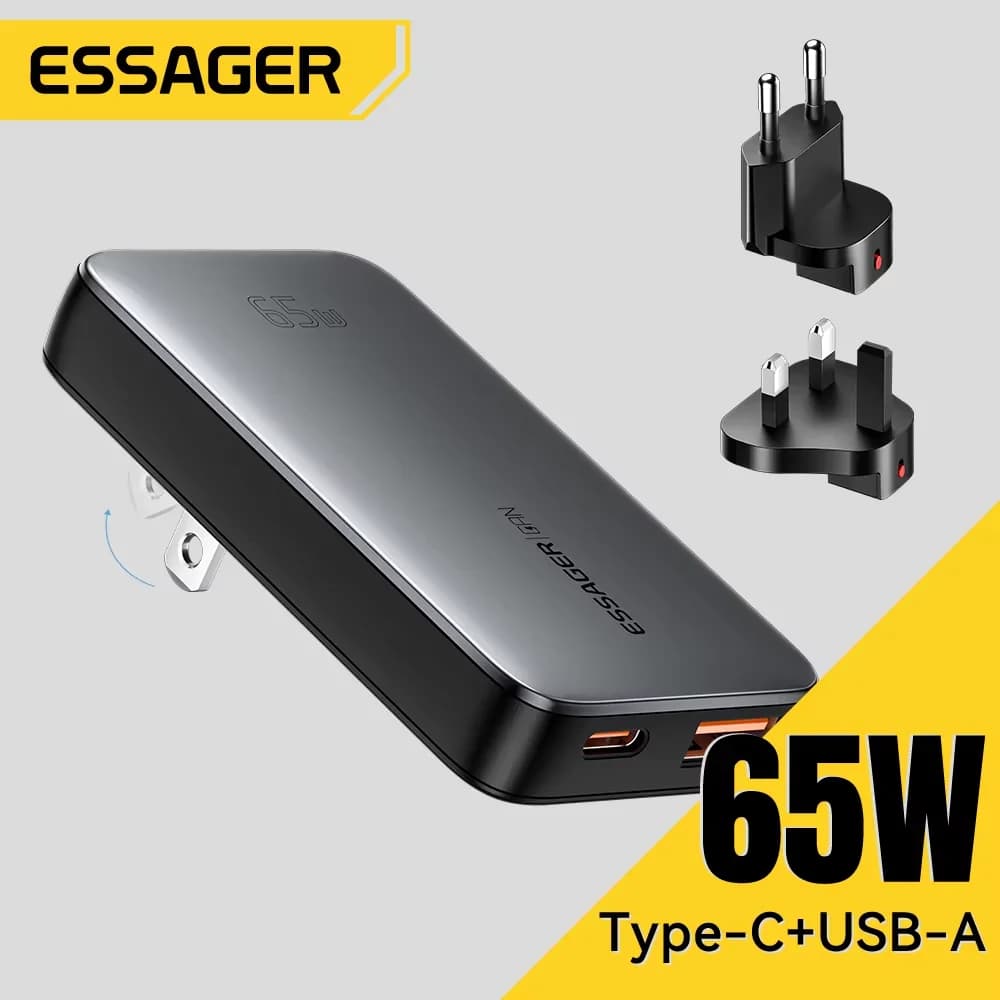 65W ultra tenký GaN USB-C cestovní nabíječ