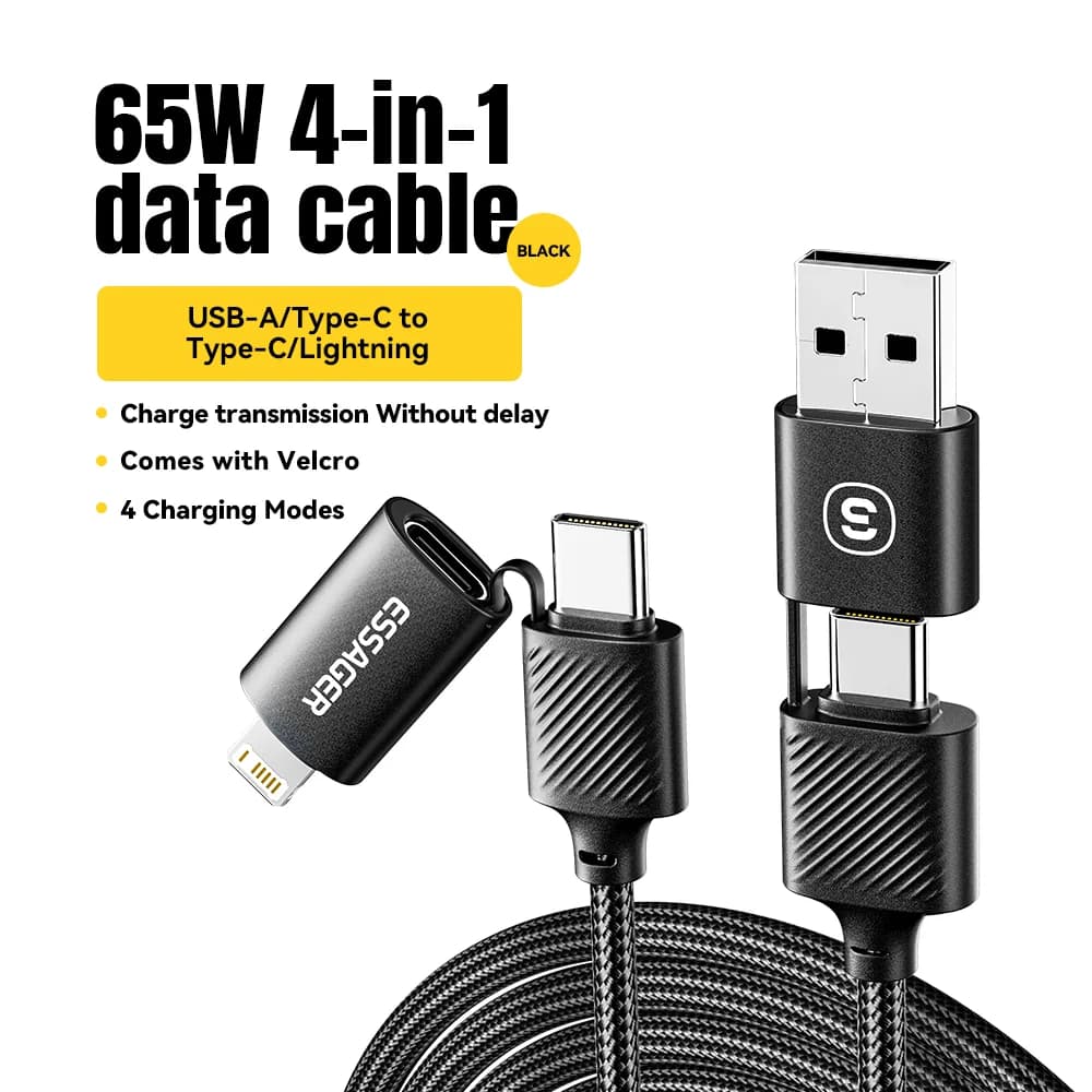 4v1 USB-C kabel, 65W PD rychlonabíjení