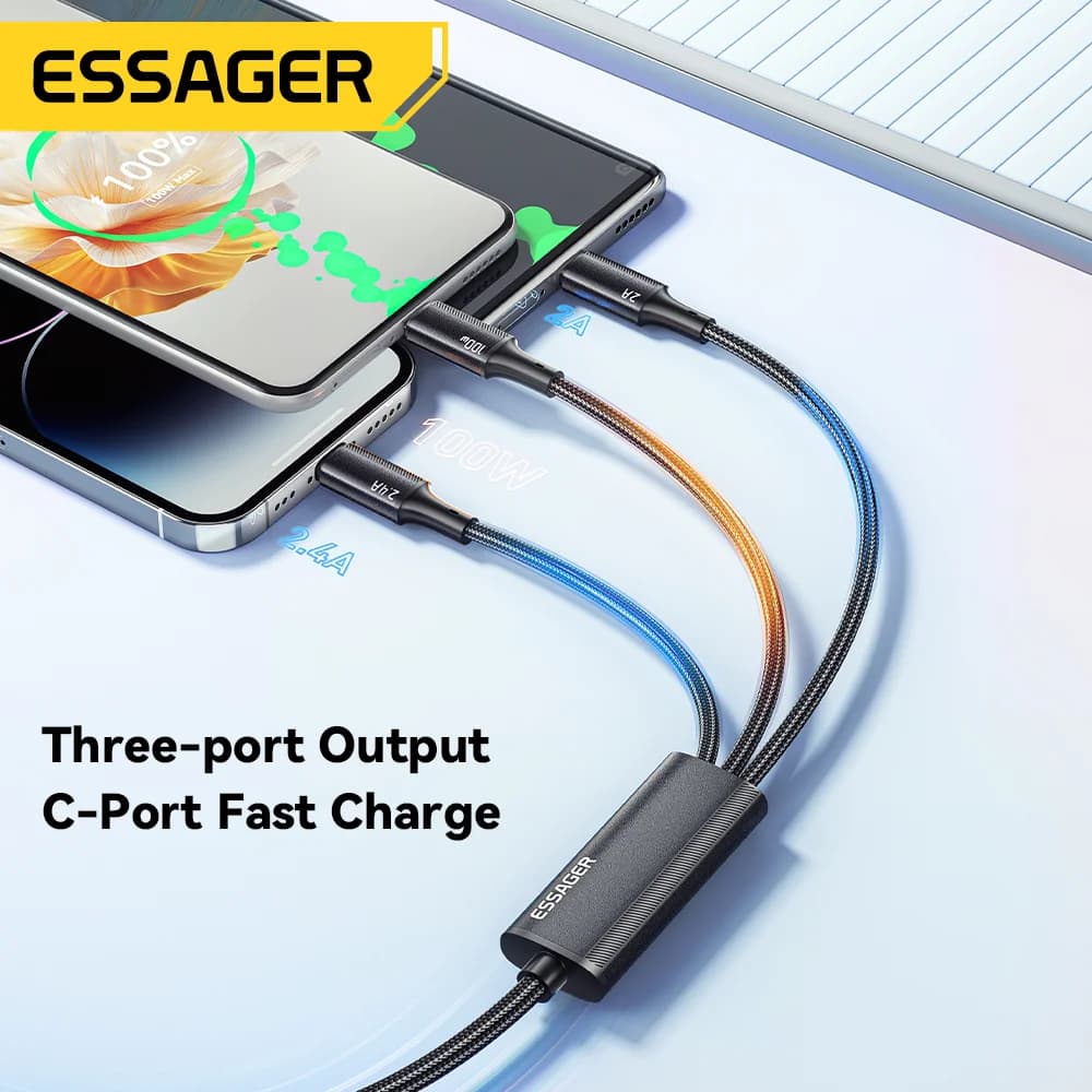 3v1 nabíjecí kabel USB-C na Lightning 100W