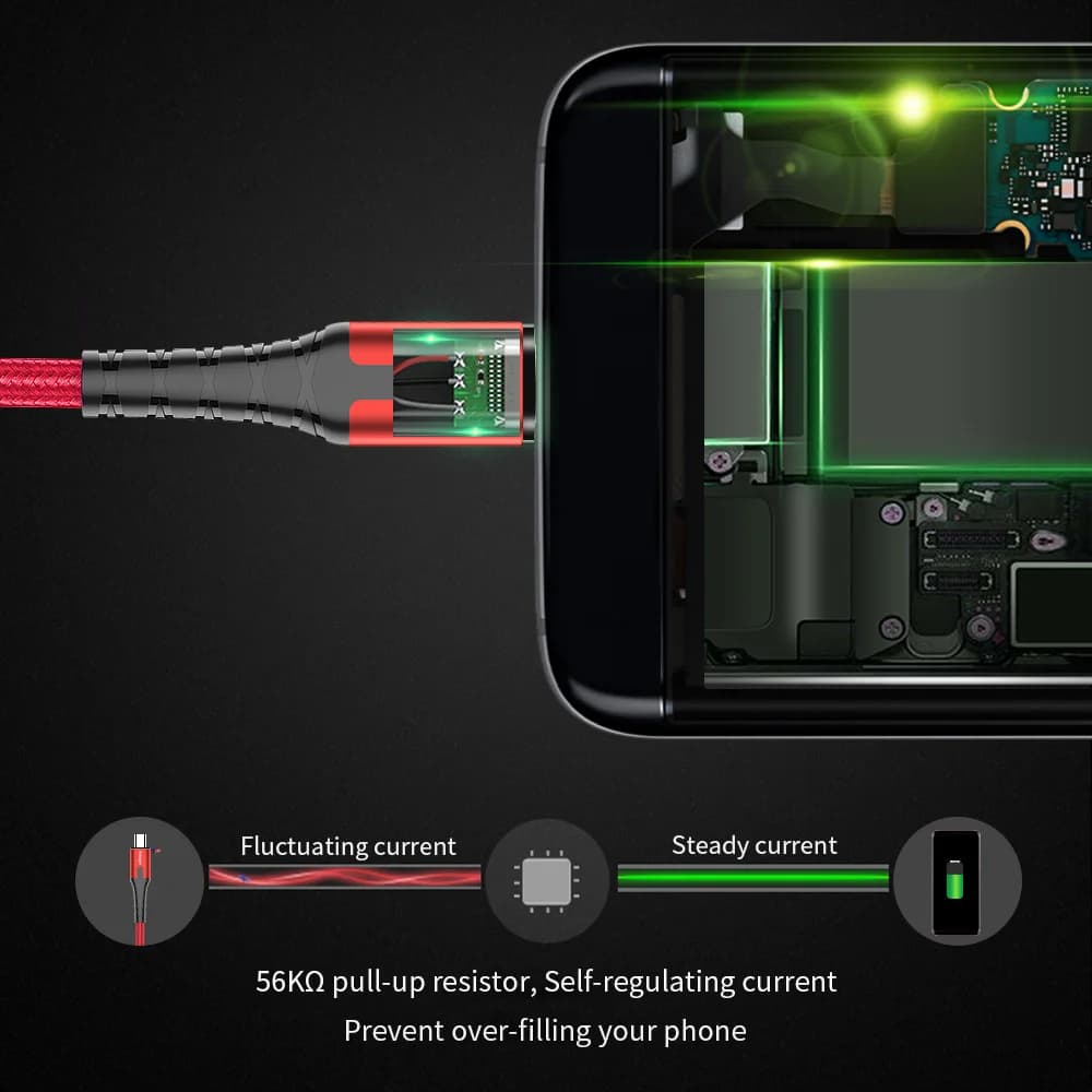 LED Micro USB kabel pro rychlé nabíjení, 2M/3M