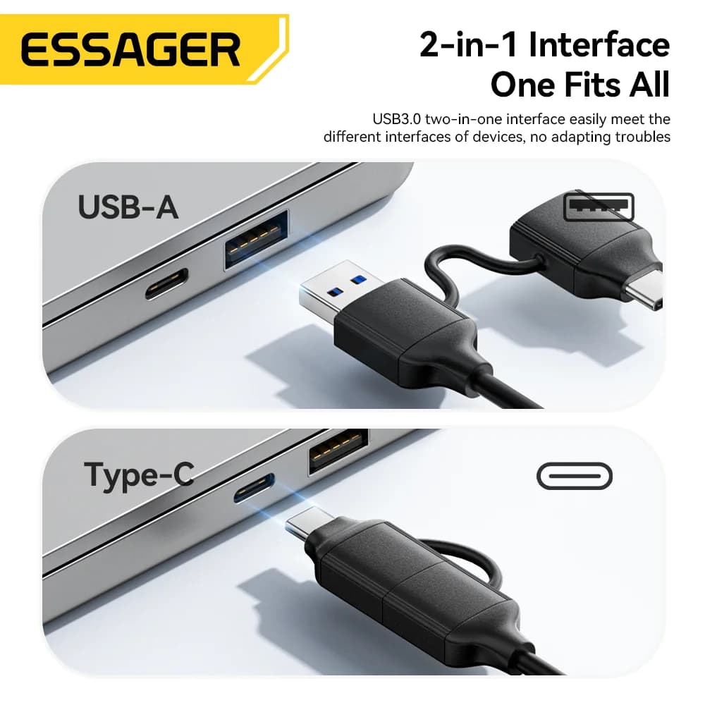 2v1 adaptér SATA na USB 3.0/Type-C, 2,5"