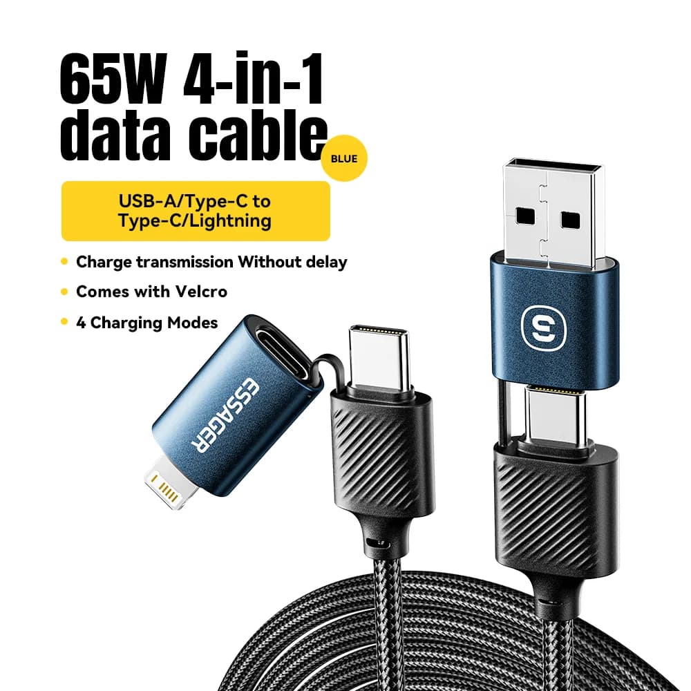 4v1 USB-C kabel, 65W PD rychlonabíjení