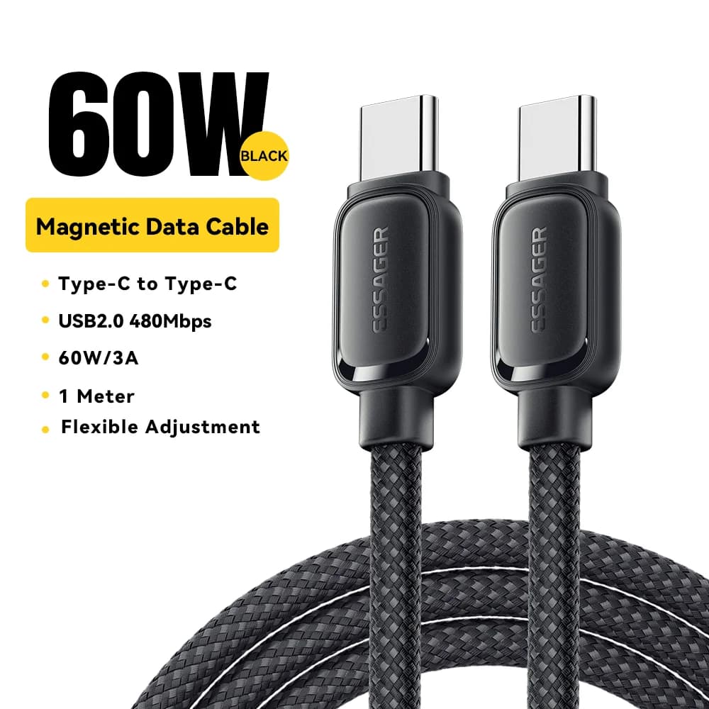 100W magnetický vysouvací kabel USB-C na USB-C