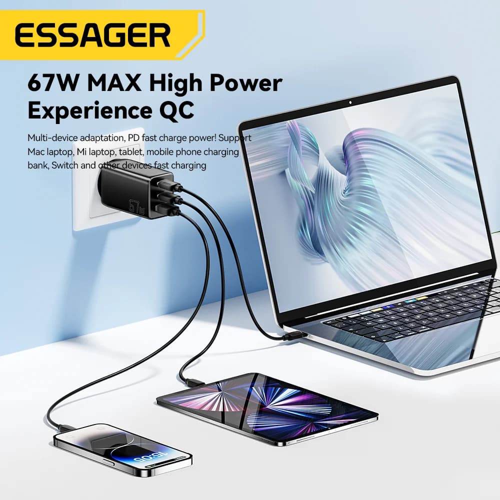 Rychlonabíječka GaN USB Type-C 67W s podporou PPS