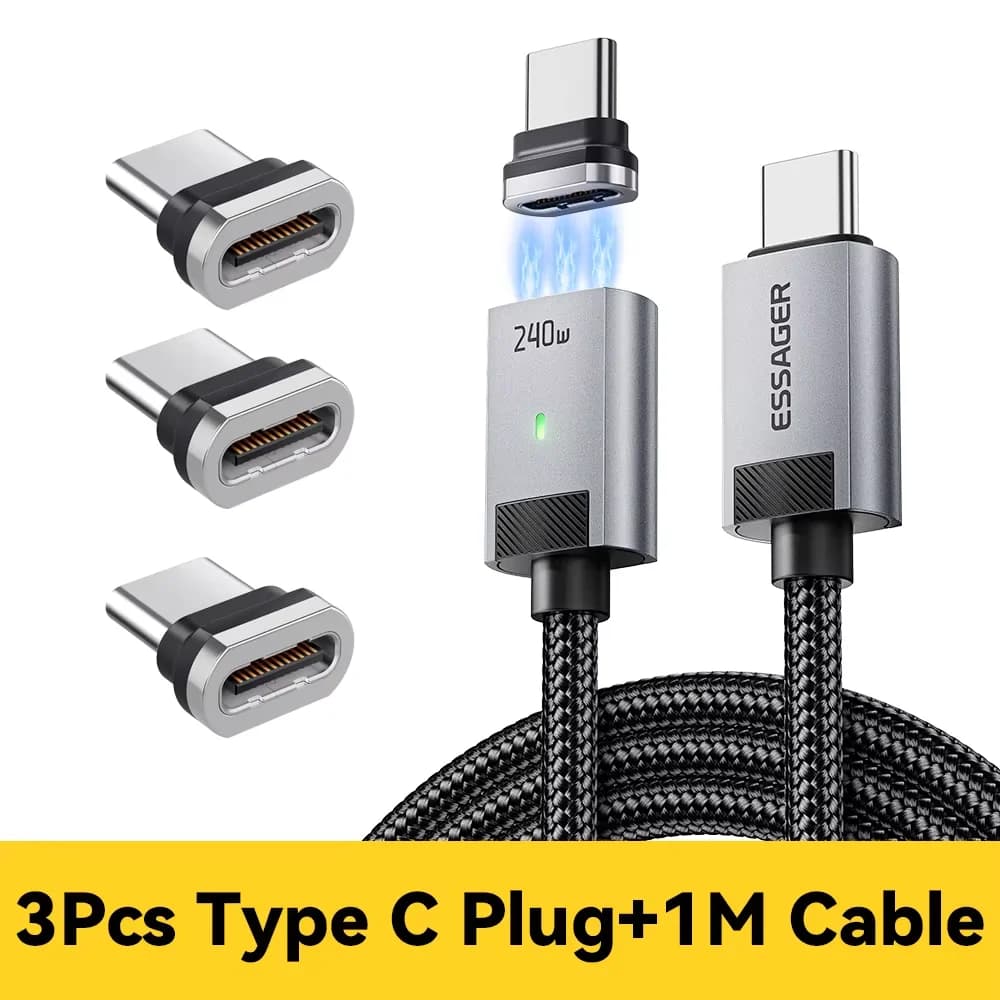 240W magnetický USB-C na USB-C nabíjecí kabel