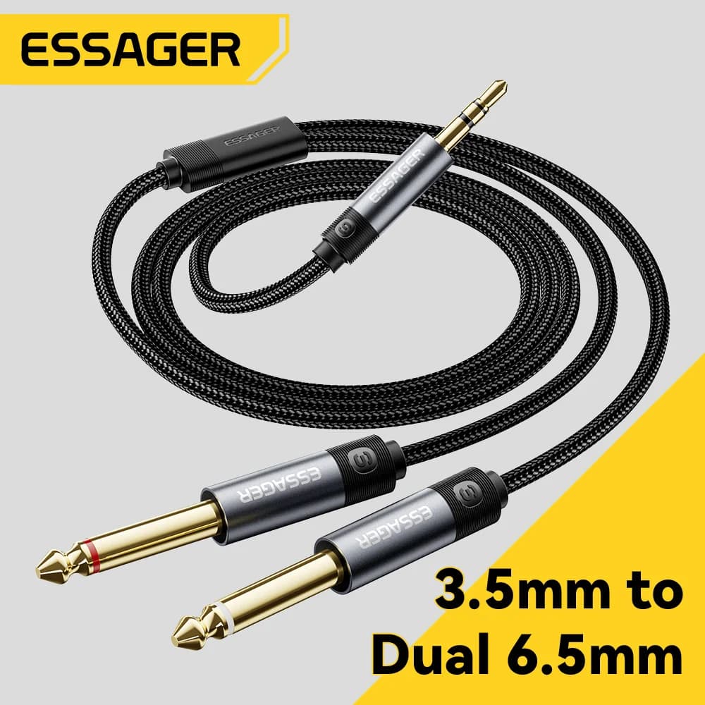 Kabelový adaptér ze stereo jacku 3,5 mm na dva konektory 6,35 mm