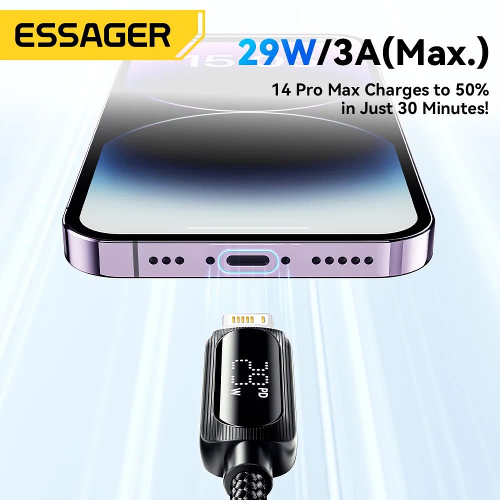 29W USB-C na Lightning kabel s digitálním displejem