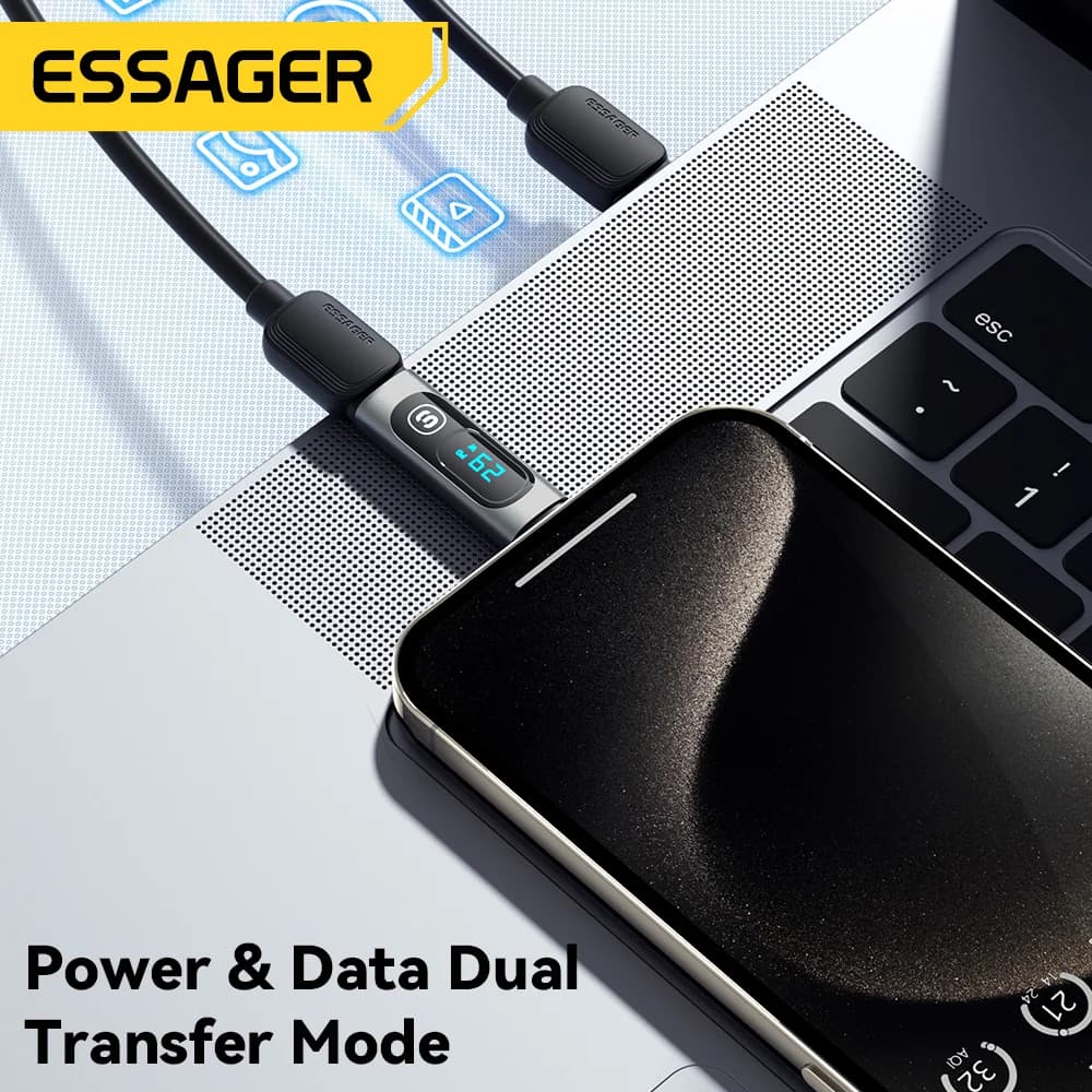 USB-C na USB-C OTG adaptér s digitálním displejem