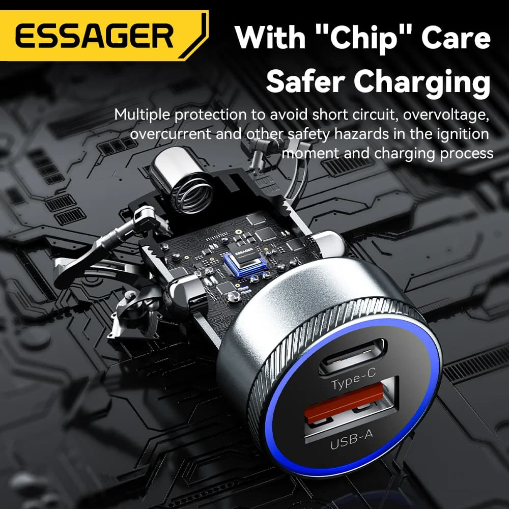 Automobilová nabíječka USB 54W s PD a QC 3.0