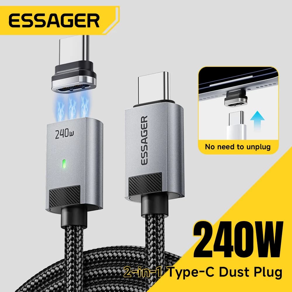 240W magnetický USB-C na USB-C nabíjecí kabel