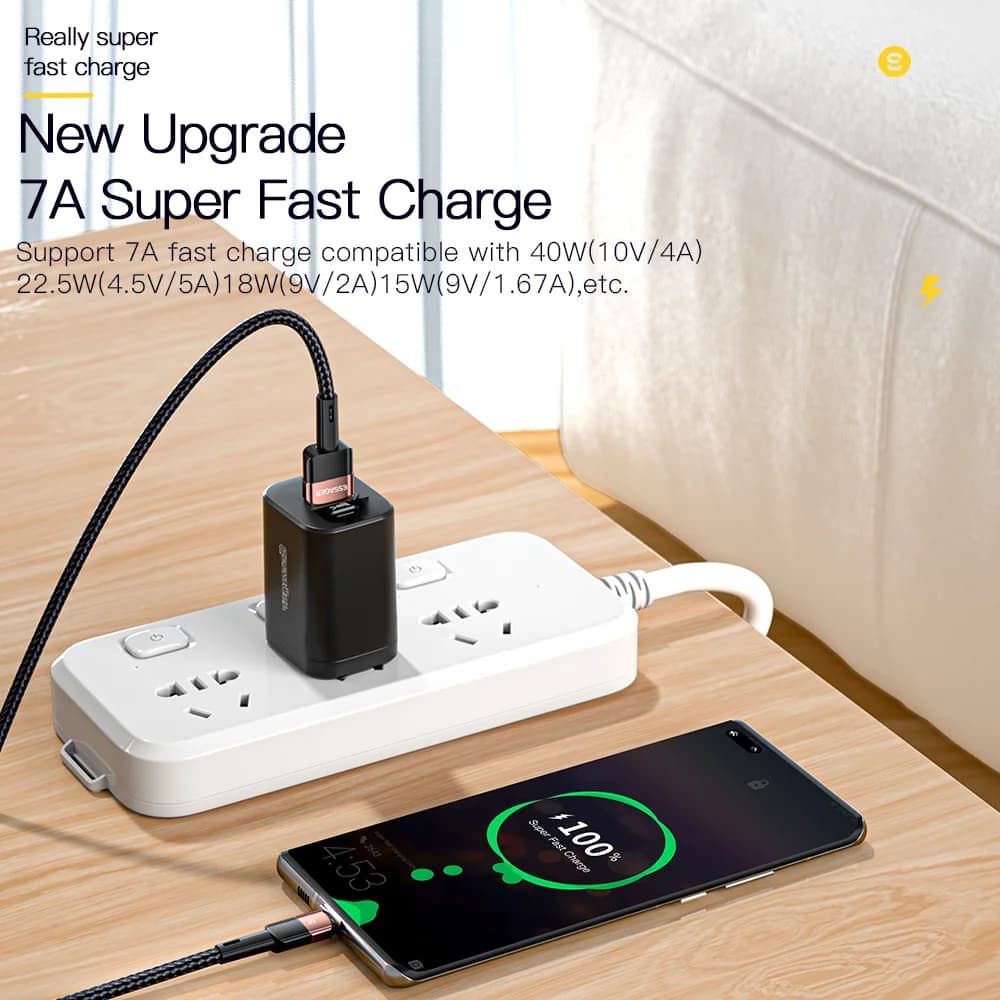 100W USB-C kabel pro rychlé nabíjení, 7A