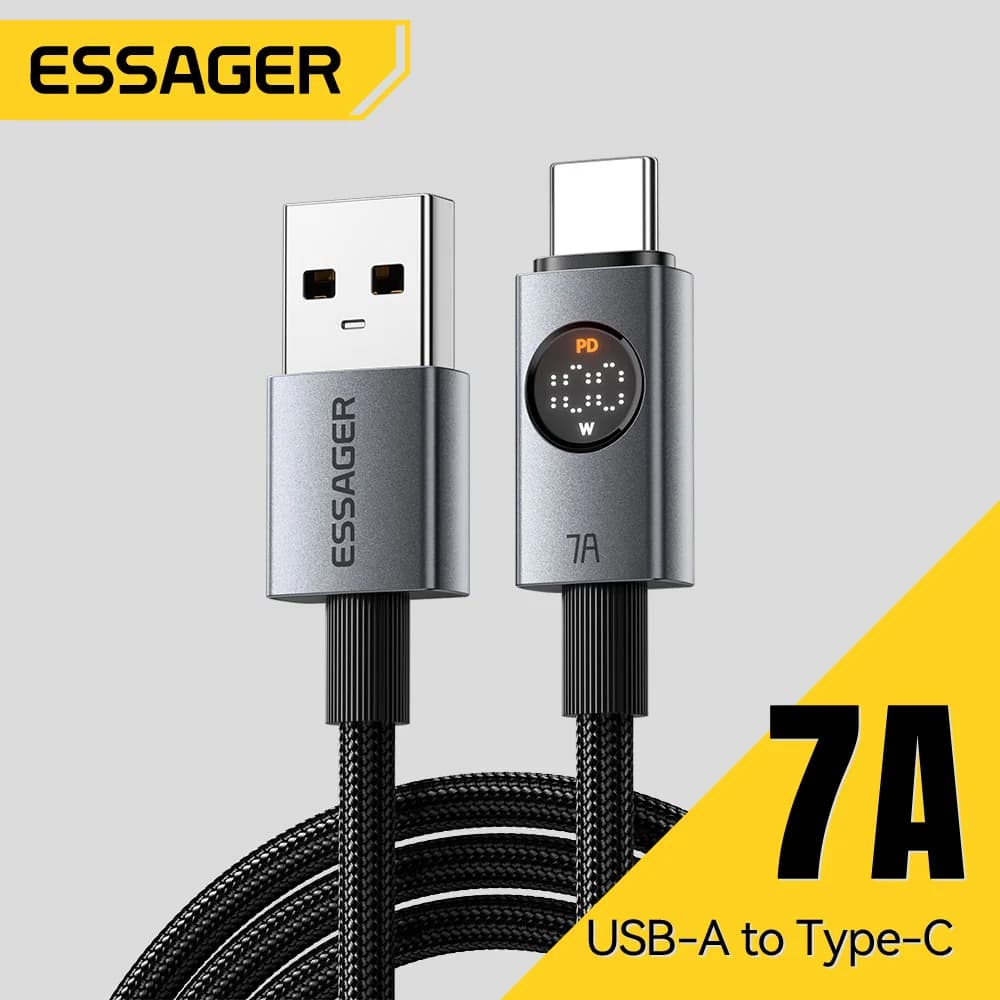 Kabel USB-C 7A 100W s digitálním displejem