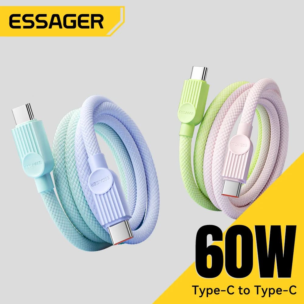 Barevný USB-C na USB-C nabíjecí kabel 60W