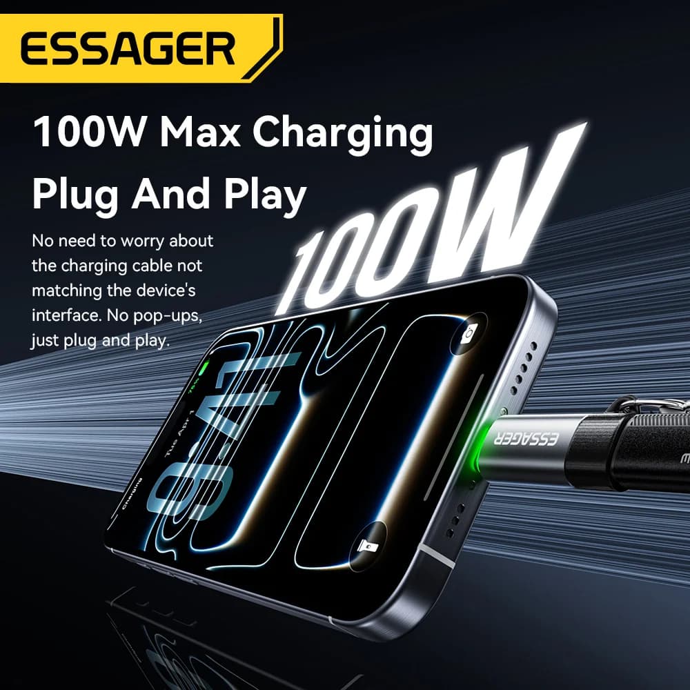 100W chytrý USB-C OTG adaptér s automatickým vypnutím