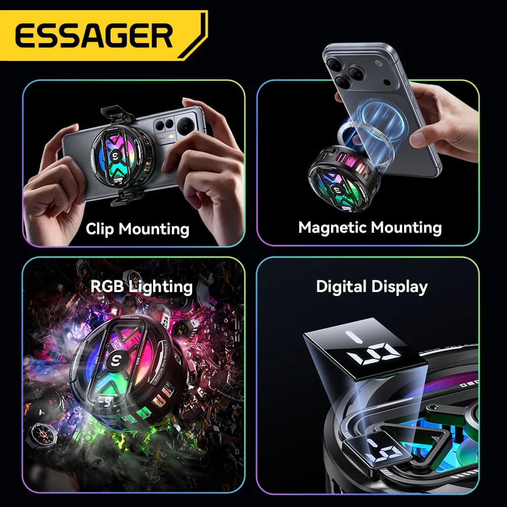 Magnetický chladič telefonu s digitálním displejem