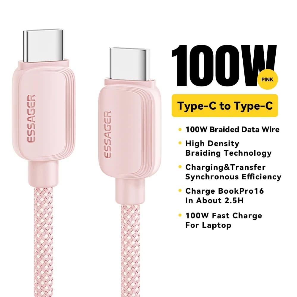 100W USB-C na USB-C kabel, 5A PD rychlé nabíjení