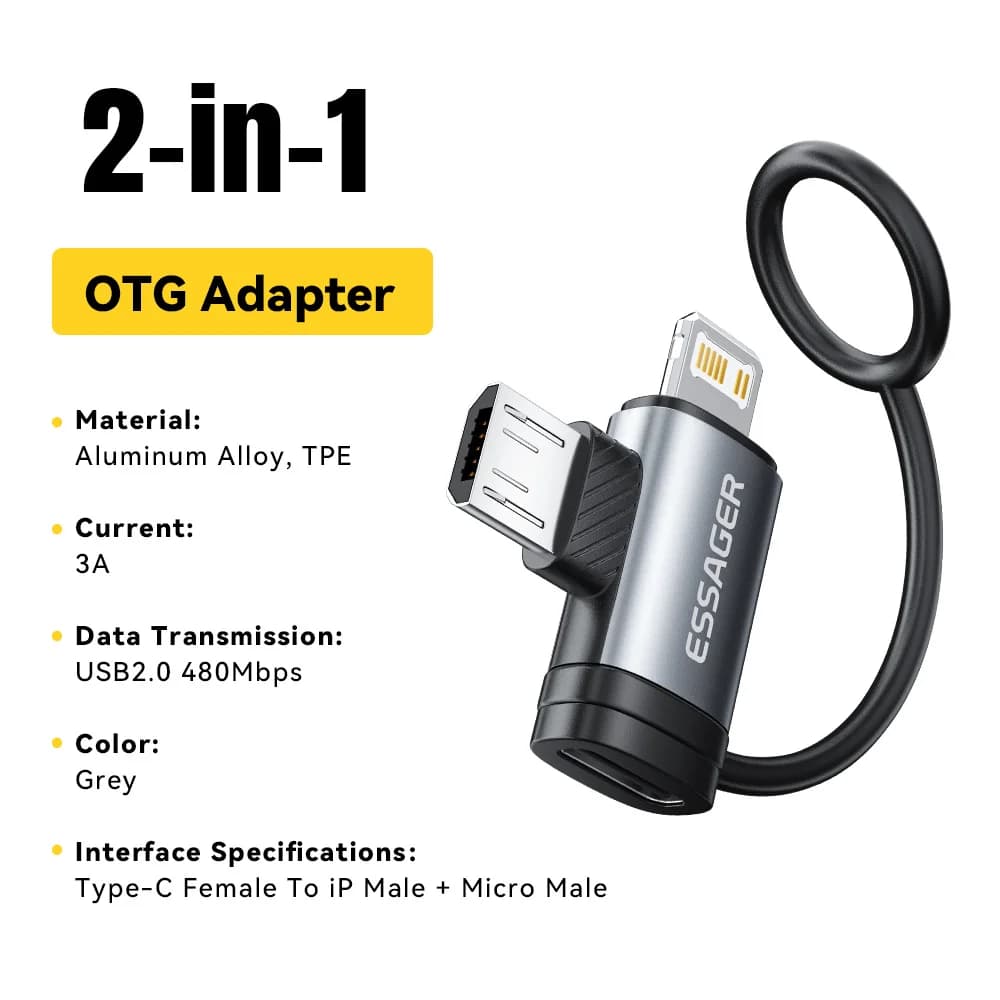 2v1 adaptér Lightning a Micro USB
