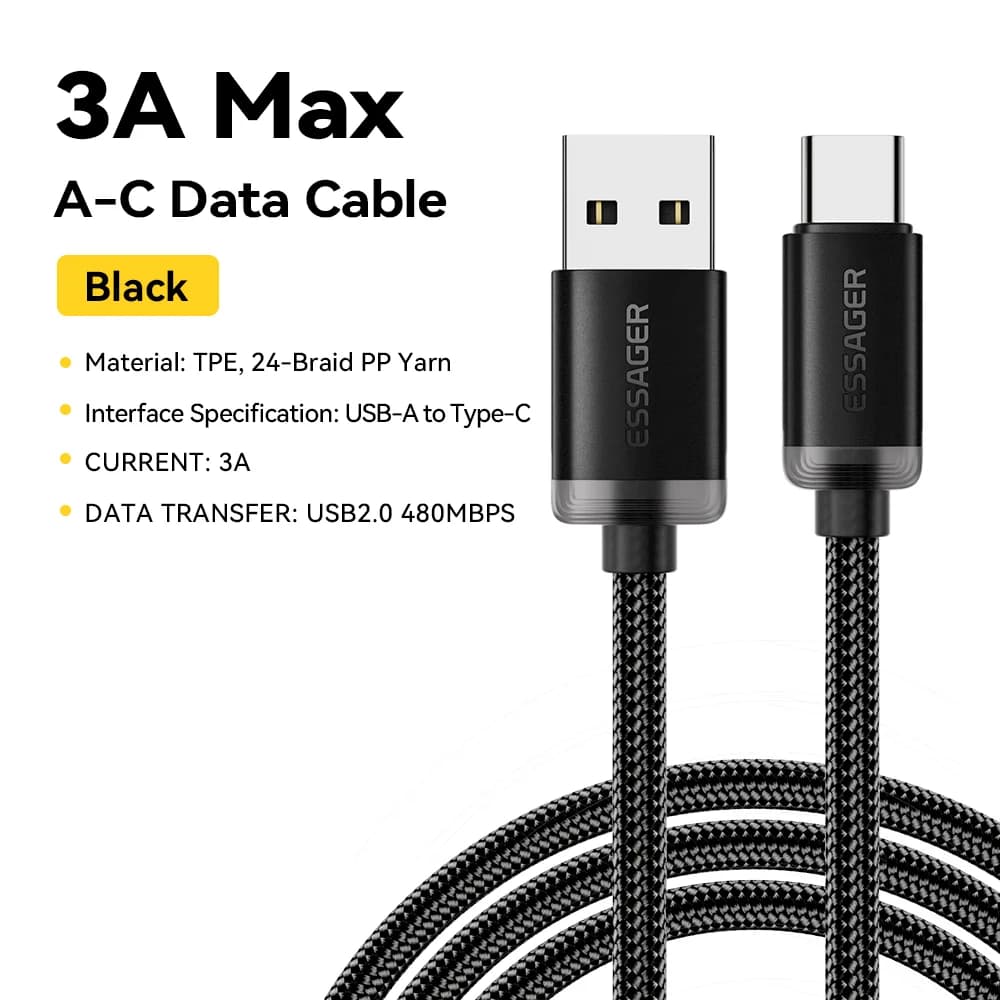 Datový kabel USB-A na USB-C pro rychlé nabíjení 3A