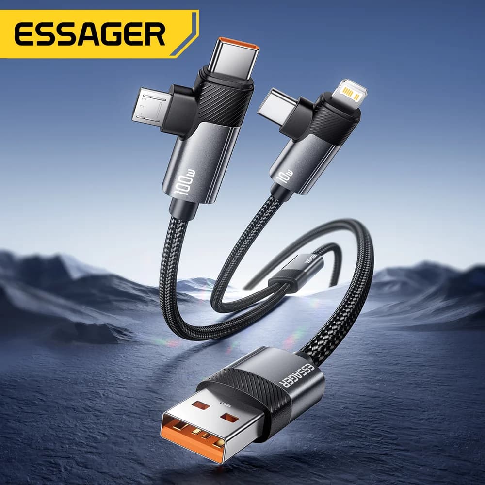 Univerzální nabíjecí kabel 2-v-1 100 W Type-C a Lightning