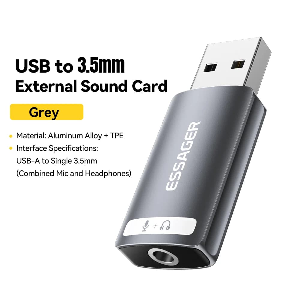 Externí zvuková karta USB s adaptérem 3,5mm audio