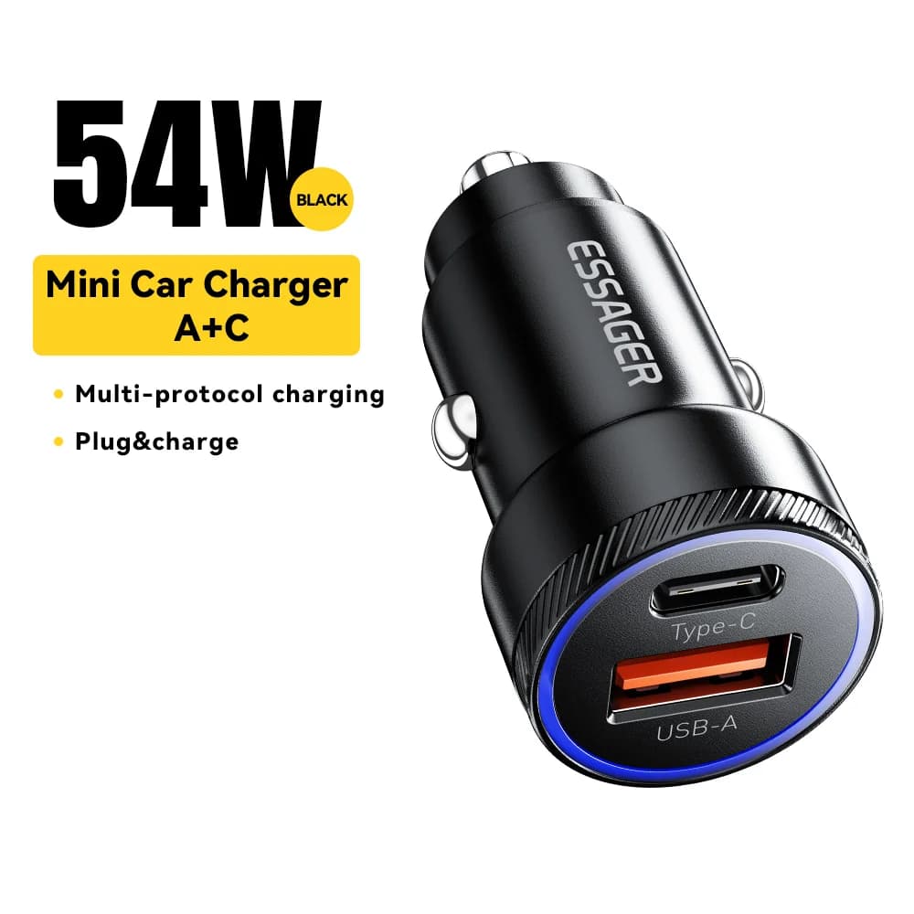 Automobilová nabíječka USB 54W s PD a QC 3.0
