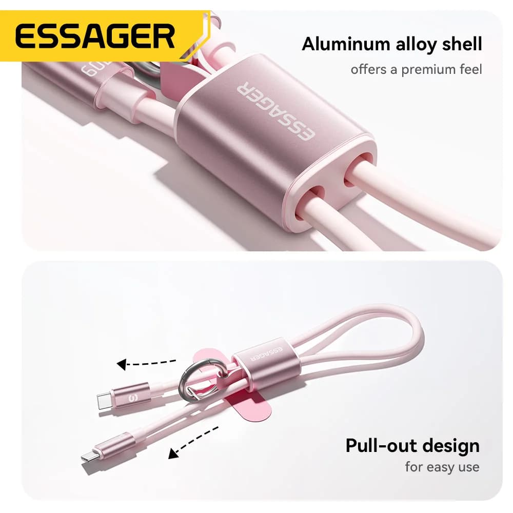 Krátký šňůrkový kabel USB-C na USB-C 60W
