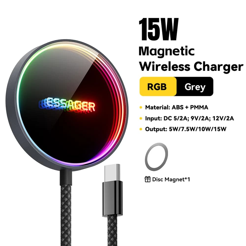 15W magnetická RGB bezdrátová nabíječka pro iPhone