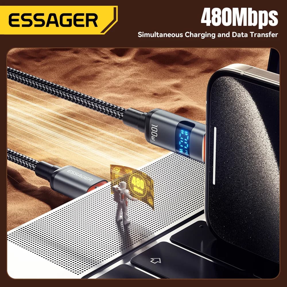 100W USB-C na USB-C PD rychlonabíjecí kabel