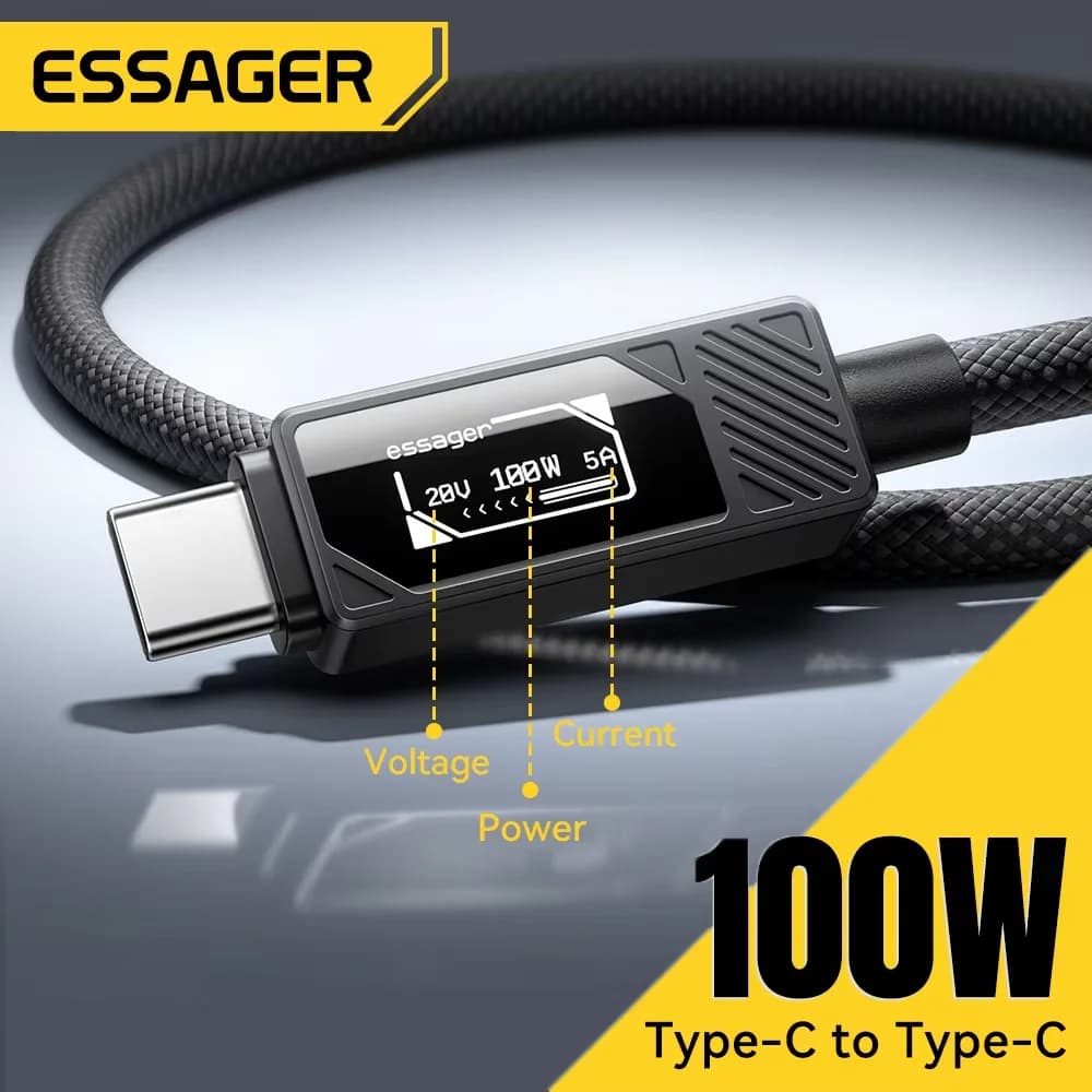 USB-C kabel 100W s digitálním displejem PD nabíjení