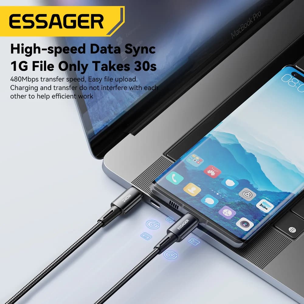 Datový kabel USB-C 6A s ultra rychlým nabíjením 240W