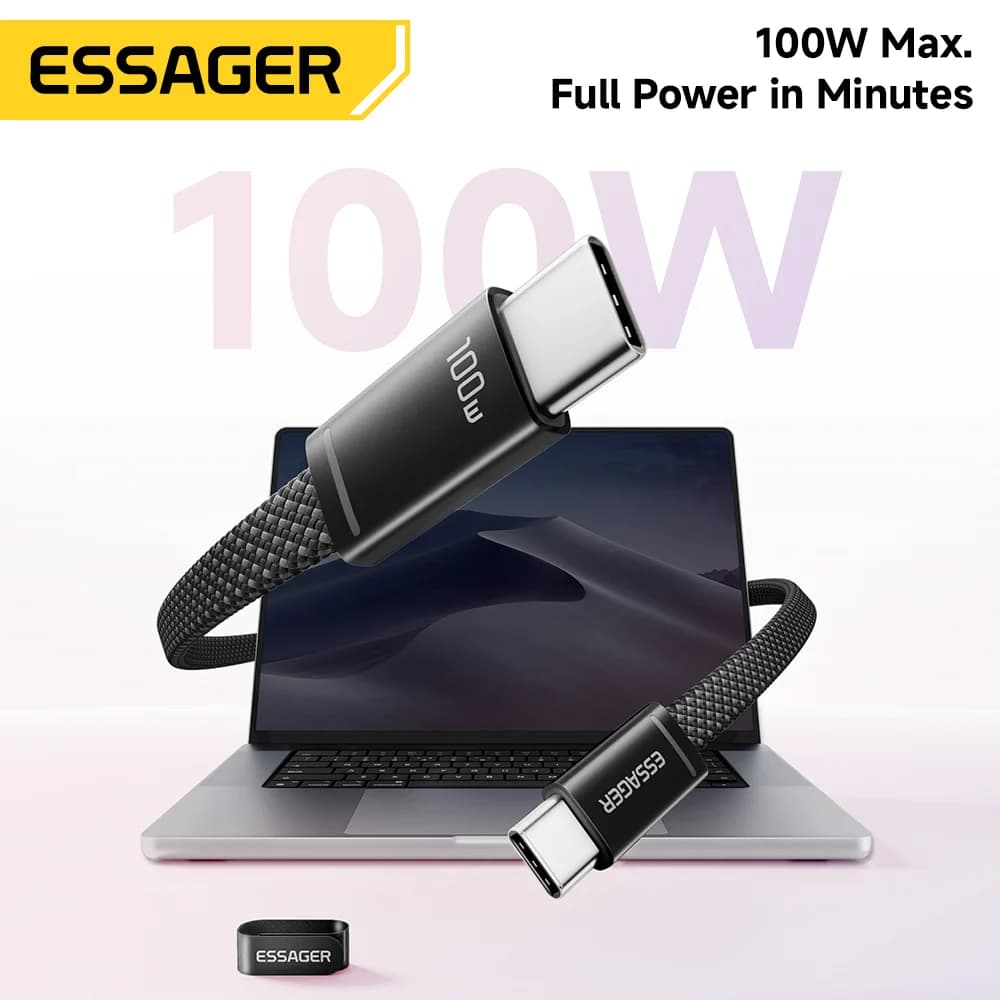 100W tenký USB-C na USB-C PD datový kabel pro rychlonabíjení